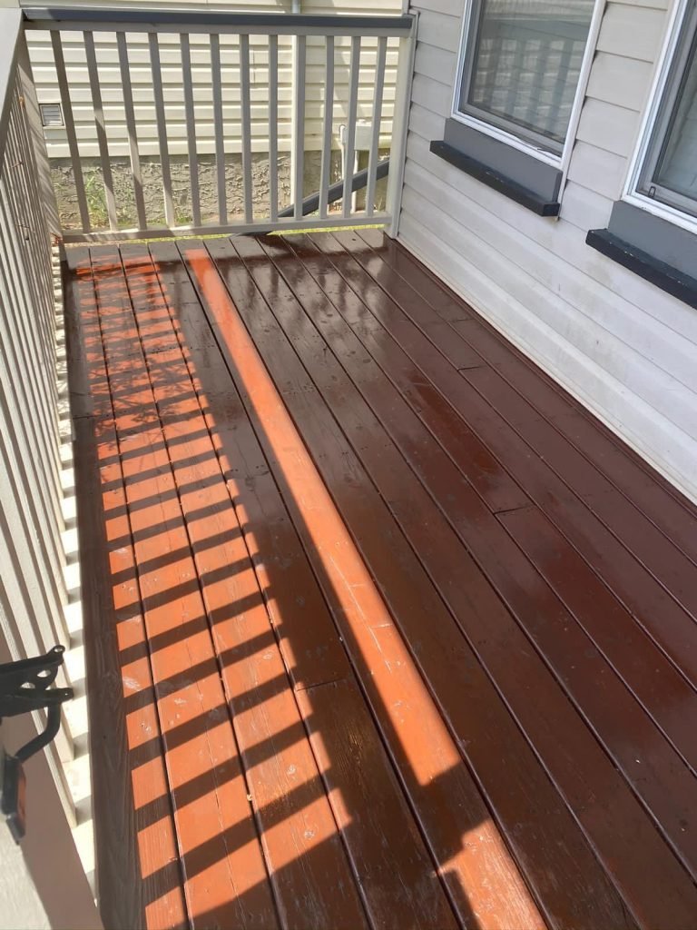 Deck restain by our crew