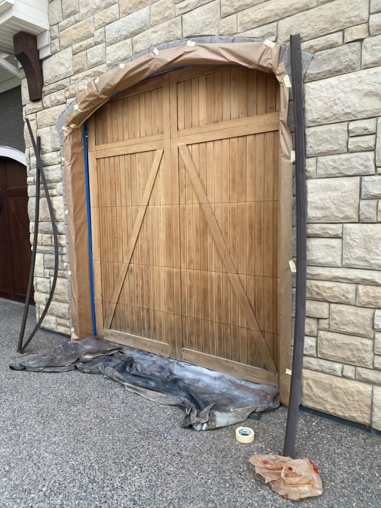 Wood gate before restain